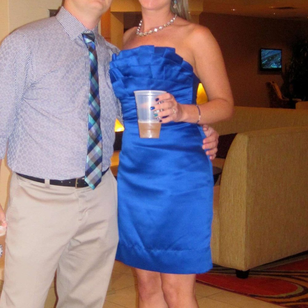 Phoebe Couture Royal Blue Strapless Dress